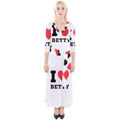 I Love Betty Quarter Sleeve Wrap Maxi Dress by ilovewhateva