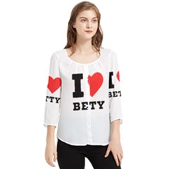 I Love Betty Chiffon Quarter Sleeve Blouse by ilovewhateva