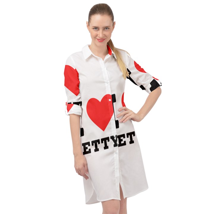 I love betty Long Sleeve Mini Shirt Dress