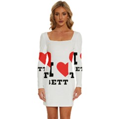 I Love Betty Long Sleeve Square Neck Bodycon Velvet Dress by ilovewhateva