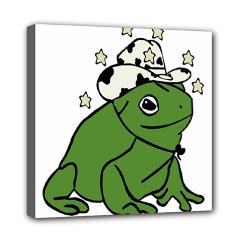 Frog With A Cowboy Hat Mini Canvas 8  X 8  (stretched) by Teevova