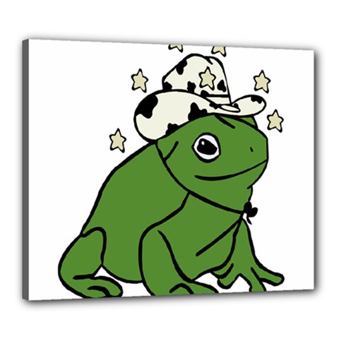 Frog With A Cowboy Hat Canvas 24  X 20  (stretched) by Teevova