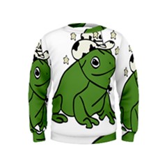 Frog With A Cowboy Hat Kids  Sweatshirt by Teevova