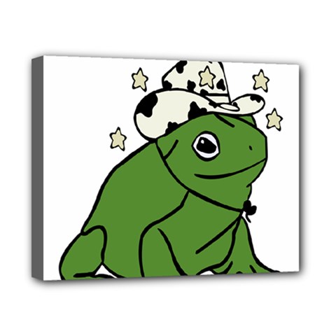 Frog With A Cowboy Hat Canvas 10  X 8  (stretched) by Teevova