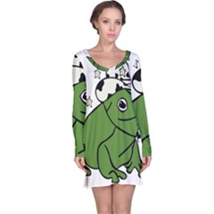 Frog With A Cowboy Hat Long Sleeve Nightdress by Teevova