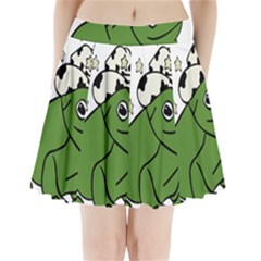 Frog With A Cowboy Hat Pleated Mini Skirt