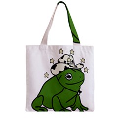 Frog With A Cowboy Hat Zipper Grocery Tote Bag by Teevova