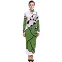 Frog with a cowboy hat Turtleneck Maxi Dress View1