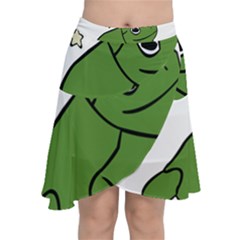 Frog With A Cowboy Hat Chiffon Wrap Front Skirt by Teevova