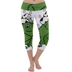 Frog With A Cowboy Hat Capri Yoga Leggings by Teevova