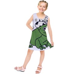 Frog With A Cowboy Hat Kids  Tunic Dress by Teevova