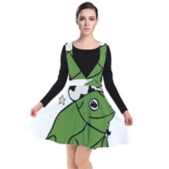 Frog With A Cowboy Hat Plunge Pinafore Dress by Teevova