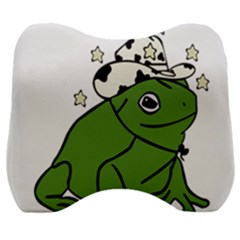 Frog With A Cowboy Hat Velour Head Support Cushion by Teevova