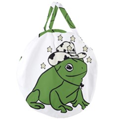 Frog With A Cowboy Hat Giant Round Zipper Tote by Teevova