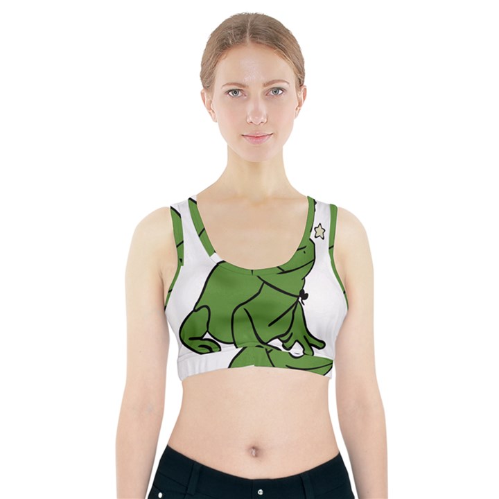 Frog with a cowboy hat Sports Bra With Pocket