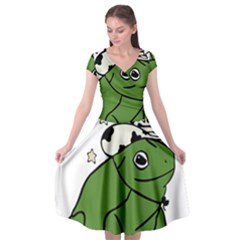 Frog With A Cowboy Hat Cap Sleeve Wrap Front Dress by Teevova