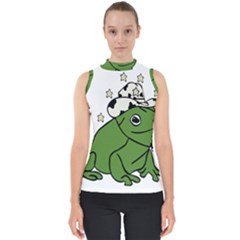 Frog With A Cowboy Hat Mock Neck Shell Top by Teevova