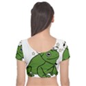 Frog with a cowboy hat Velvet Short Sleeve Crop Top  View2