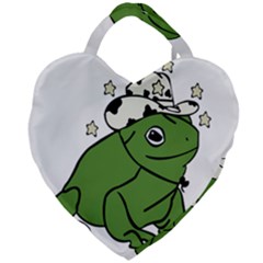 Frog With A Cowboy Hat Giant Heart Shaped Tote by Teevova