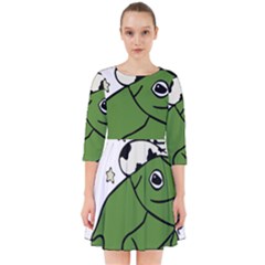 Frog With A Cowboy Hat Smock Dress by Teevova