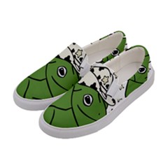 Frog With A Cowboy Hat Women s Canvas Slip Ons