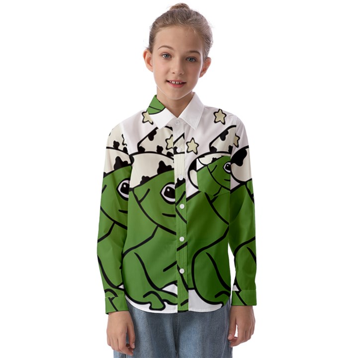 Frog with a cowboy hat Kids  Long Sleeve Shirt