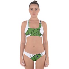 Frog With A Cowboy Hat Cross Back Hipster Bikini Set by Teevova