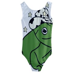 Frog With A Cowboy Hat Kids  Cut-out Back One Piece Swimsuit