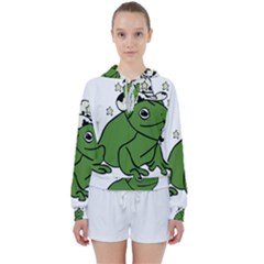 Frog With A Cowboy Hat Women s Tie Up Sweat