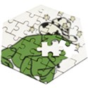 Frog with a cowboy hat Wooden Puzzle Hexagon View2