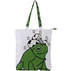 Frog With A Cowboy Hat Double Zip Up Tote Bag