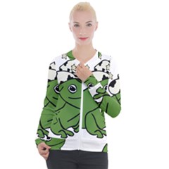 Frog With A Cowboy Hat Casual Zip Up Jacket by Teevova