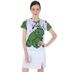 Frog With A Cowboy Hat Women s Sports Top by Teevova