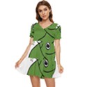 Frog with a cowboy hat Tiered Short Sleeve Babydoll Dress View1