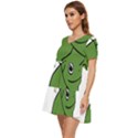 Frog with a cowboy hat Tiered Short Sleeve Babydoll Dress View3