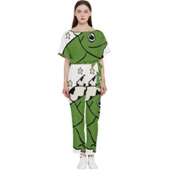 Frog With A Cowboy Hat Batwing Lightweight Chiffon Jumpsuit by Teevova