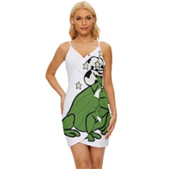 Frog With A Cowboy Hat Wrap Tie Front Dress by Teevova