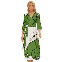 Frog With A Cowboy Hat Midsummer Wrap Dress by Teevova