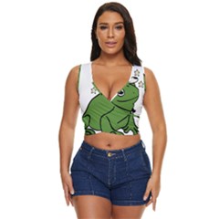 Frog With A Cowboy Hat Women s Sleeveless Wrap Top by Teevova