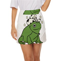 Frog With A Cowboy Hat Mini Front Wrap Skirt by Teevova