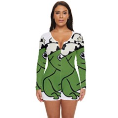 Frog With A Cowboy Hat Long Sleeve Boyleg Swimsuit by Teevova