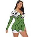 Frog with a cowboy hat Long Sleeve Boyleg Swimsuit View3