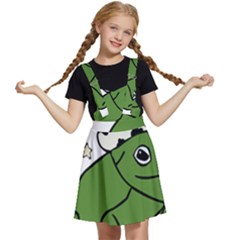 Frog With A Cowboy Hat Kids  Apron Dress by Teevova