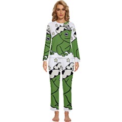 Frog With A Cowboy Hat Womens  Long Sleeve Lightweight Pajamas Set by Teevova