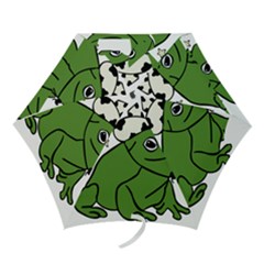 Frog With A Cowboy Hat Mini Folding Umbrellas by Teevova