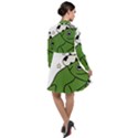 Frog with a cowboy hat Long Sleeve Chiffon Shirt Dress View2