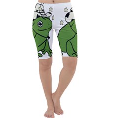 Frog With A Cowboy Hat Cropped Leggings  by Teevova