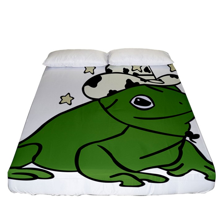 Frog with a cowboy hat Fitted Sheet (California King Size)