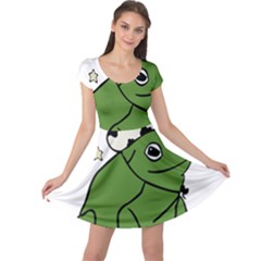 Frog With A Cowboy Hat Cap Sleeve Dress by Teevova