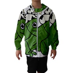 Frog With A Cowboy Hat Kids  Hooded Windbreaker by Teevova